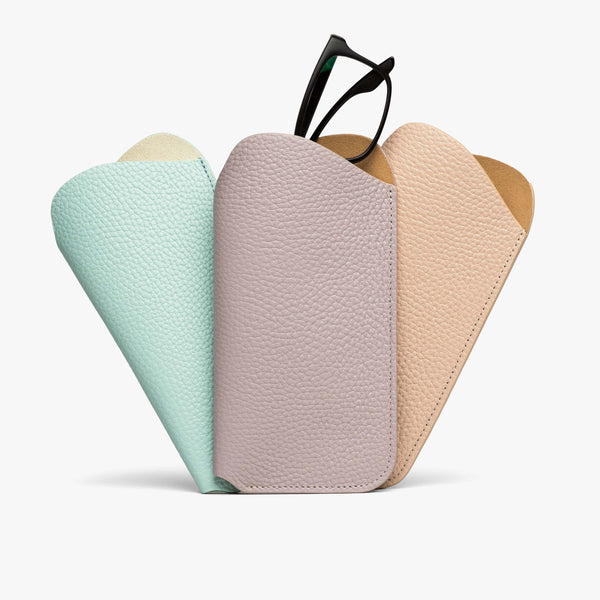 Pebbled Leather Glasses Sleeve